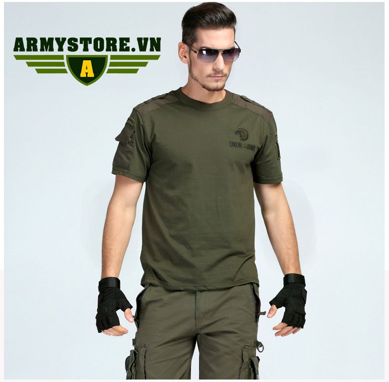 Áo phông nam cộc tay thời trang lính Army ARM-816 (Xanh lính) 