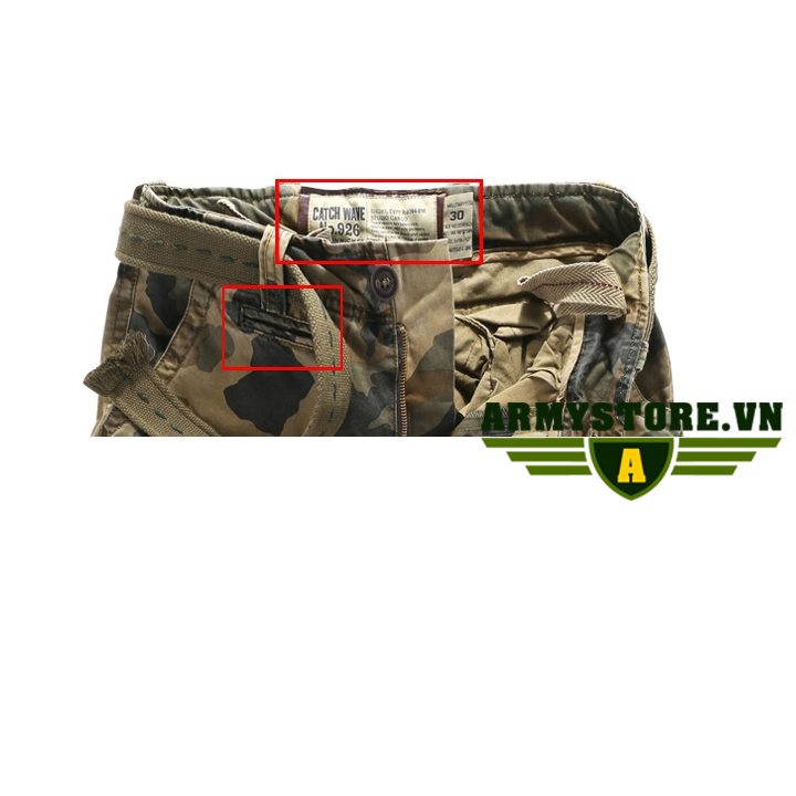 Quần short túi hộp nam rằn ri lính Army chính hãng ARM-863