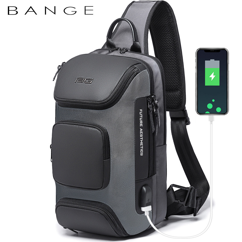 Túi đeo chéo chính hãng BANGE BG-7086 (Xám)